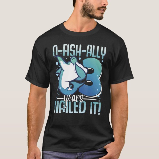 T-shirt O-Fish-Ally 3 ans Requin 3e anniversaire Garçon Ha (Devant)