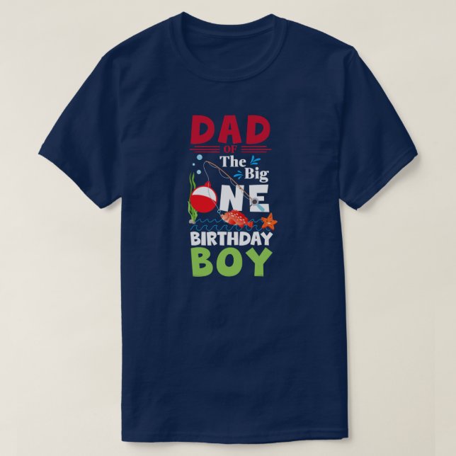 T-shirt O Poisson Ally Un père du Big One Birthday Boy (Design devant)