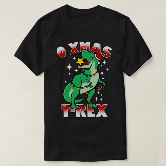 T-shirt O Xmas TRex Funny Noël Dinosaure Arbre de Noël (Design devant)