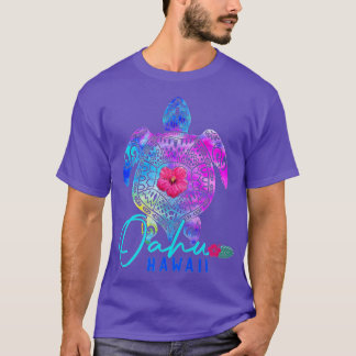 T-shirt Oahu Hawaii Hawaii Tie Dye Sea Turtle Vacances S