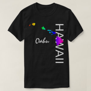 T-SHIRT OAHU - ÎLES HAWAII NEON RAINBOW