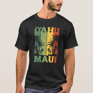 T-shirt Oahu Maui Hawaïen Rétro Île d'Hawaï Plage de Palmi