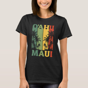 T-shirt Oahu Maui Hawaii Retro Hawaii Island Palm Beach