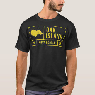 T-shirt Oak Island 1795 Crâne et île Cadeau Gold