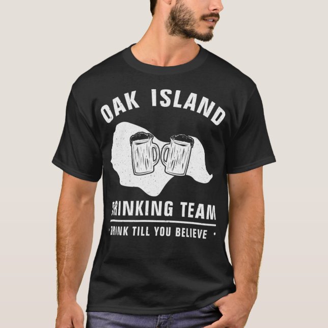 T-shirt Oak Island Drinking Team Funny Templar Mystery (Devant)