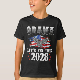 T-shirt Obama 2028 Drapeau américain Obama pour le préside