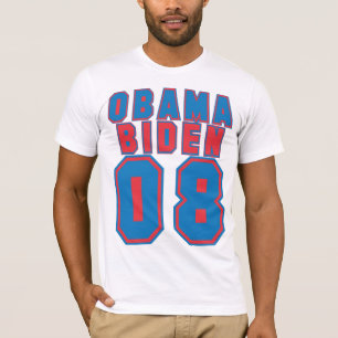 T-shirt Obama Biden 08, BLEU et rouge