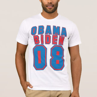 T-shirt Obama Biden 08, BLEU et rouge