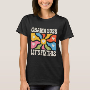 T-shirt Obama Drapeau Vintage Rétro Patriotique 2028 Polit