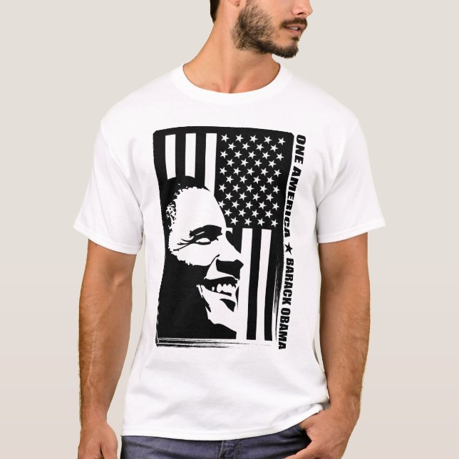T-shirt Obama noir et blanc (Devant)