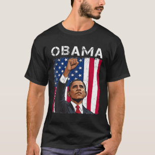 T-shirt Obama Président Vintage 2028 Obama Drapeau Rétro A