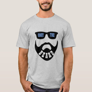 T-shirt Obey the Beard (Yeux Bleus de Barbe Sombre)