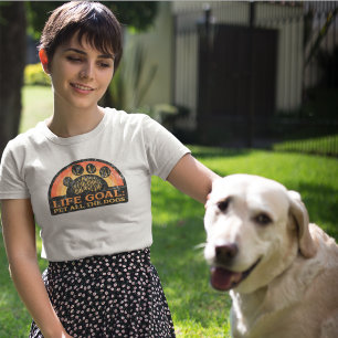 T-shirt Objectif de vie rétro Caresser tous les chiens Drô