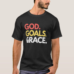 T-shirt Objectifs de Dieu Grâce Chrétienne Inspiration Mot