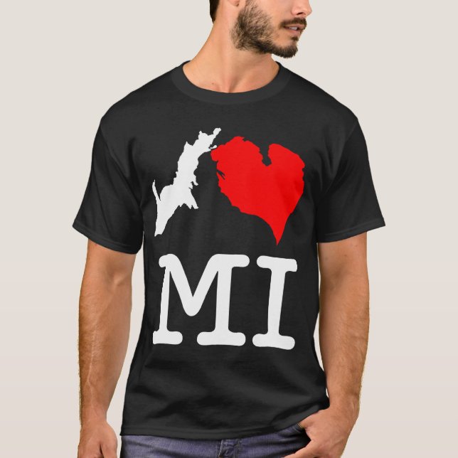 T-shirt Obscurité de MI du ♥ I (coeur Michigan d'I), gros (Devant)