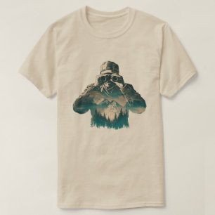 T-shirt Observateur de la nature à double exposition vinta