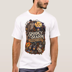 T-shirt Observateur d'oiseaux de la saison effrayante Hall
