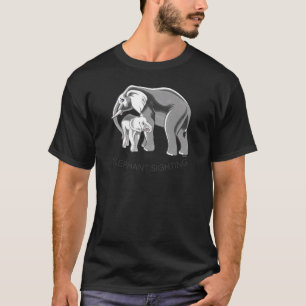T-shirt Observation d'éléphant illustrée à la main