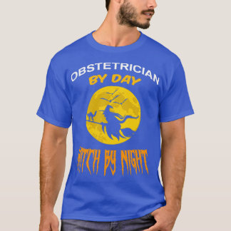 T-shirt Obstétricien Par Sorcière Jour Par Nuit Halloween 