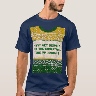 T-shirt Obtenez Drunk and Put Christmas Tree Bière Lover X