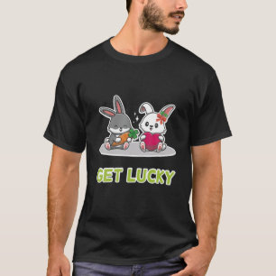 T-shirt Obtenez Lucky Four Leaf Clover Bunny Jour de Pâque