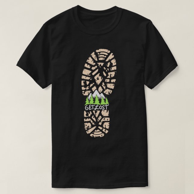 T-shirt Obtenez Perdu Randonnée Cool et Camping Chemises e (Design devant)