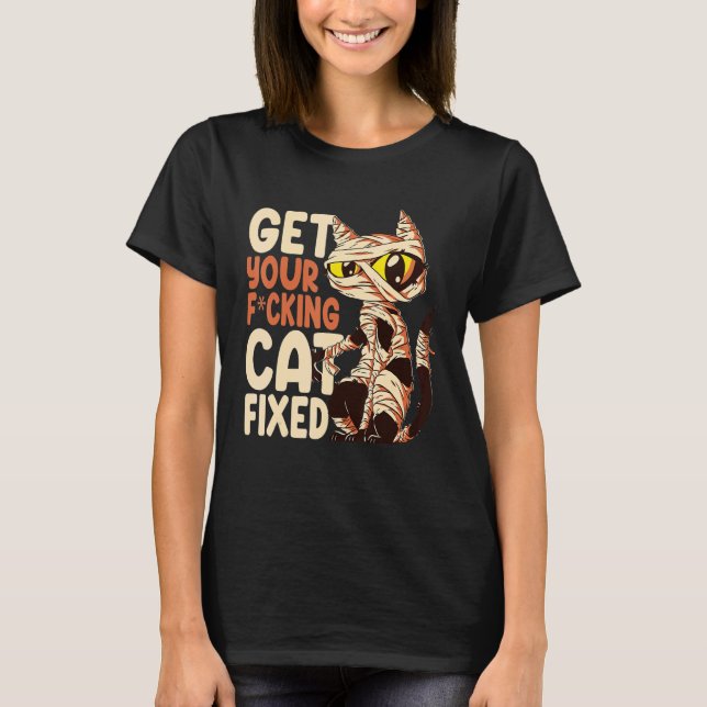 T-shirt Obtenez votre chat Secourt de chat Halloween fixe (Devant)