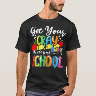 T-shirt Obtenez Votre Gris Le Premier Jour De L'École Drôl