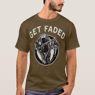 T-shirt Obtenir Faded Barber Coiffeur Salon Coiffeur Coiff