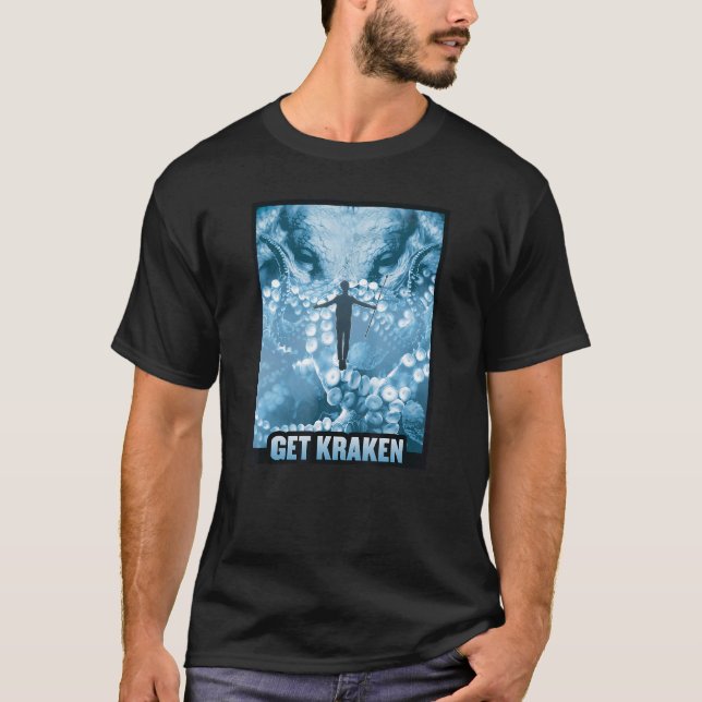 T-shirt Obtenir Kraken Monster Creator Sous L'Eau Octopus  (Devant)