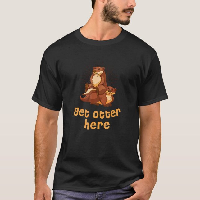 T-shirt Obtenir Otter Ici Introvert Otter Antisocial Sea O (Devant)