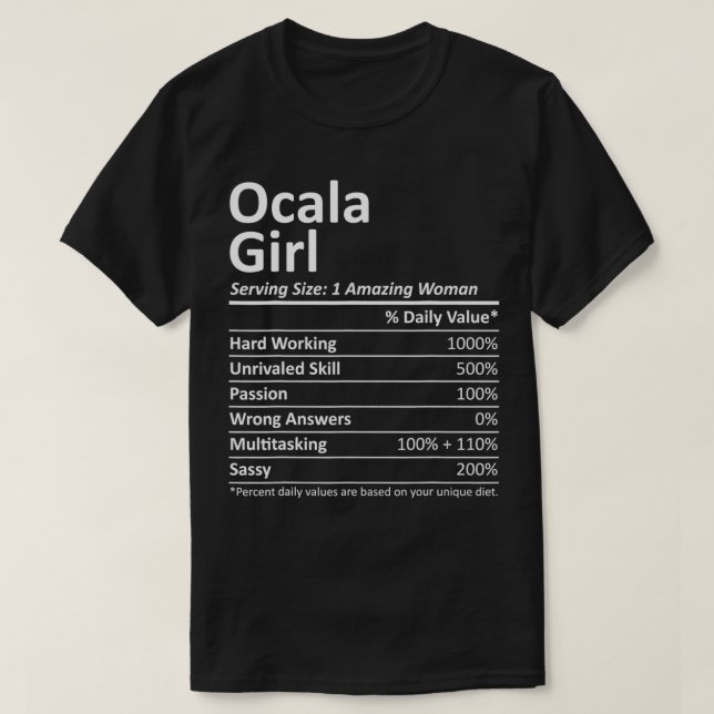T-shirt OCALA L FLORIDA Funny City Accueil Racines USA Cad (Design devant)