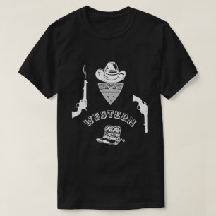 T-shirt Occidental drôle, unique, noir, personnalisable