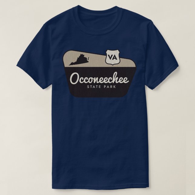 T-shirt Occoneechee State Park Virginia Affiche de bienven (Design devant)