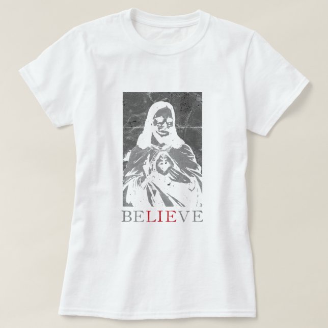 T-shirt Occulte Satan Jésus Lie Antichrist Atheist Hell De (Design devant)