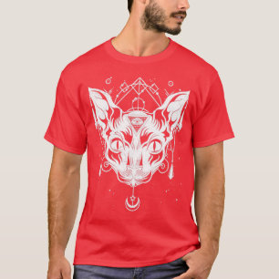 T-shirt Occultisme païen Wicca Witch Sphynx Chat Occulte