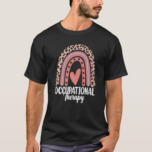 T-shirt Occupational Therapy OT Therapist OT Month Leopard (Devant)