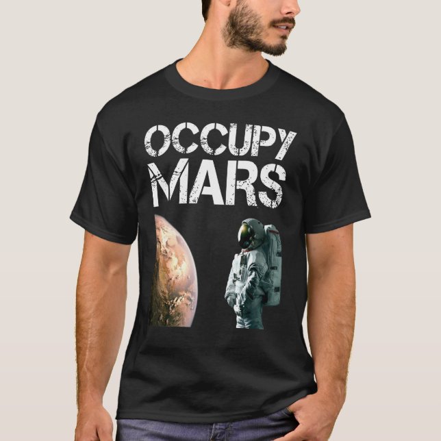 T-shirt Occupy Mars Astronomy Space Explorer Rocket Scienc (Devant)