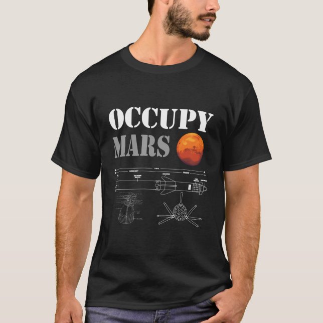 T-shirt Occupy Mars Starship Rocket (Devant)