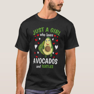 T-shirt Ocean Animal Cute Avocado Girls Femmes Coeurs Turt