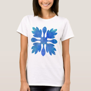 T-shirt Ocean Blue Hawaiian Quilt Modern Boho Island Vibes