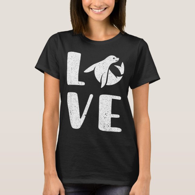 T-shirt Ocean Puppy Seal Lover Valentines Day Gift Sea Lio (Devant)