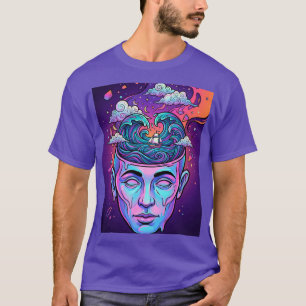 T-shirt Océan Surréaliste Esprit Ouvert Tête Art Pop