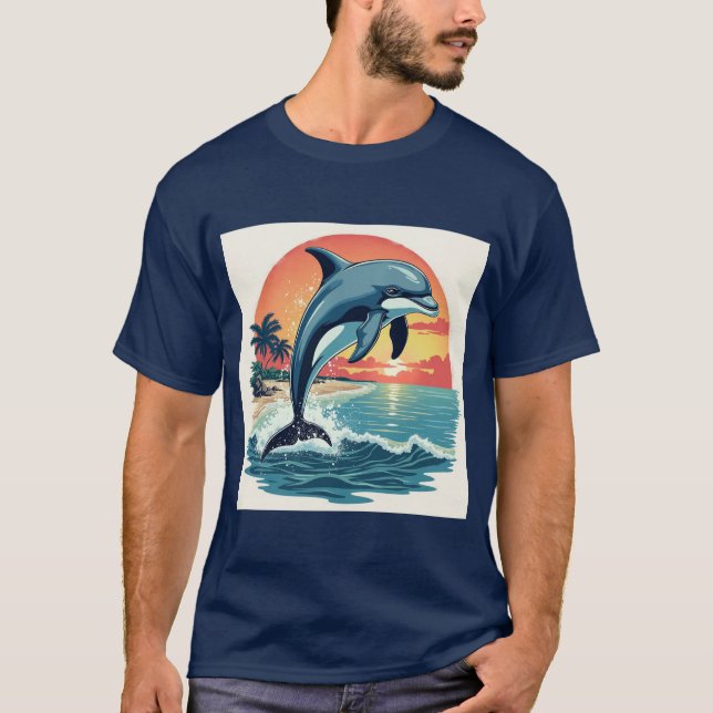 T-shirt Oceanic Wonders : Un coup de soleil : dauphin (Devant)