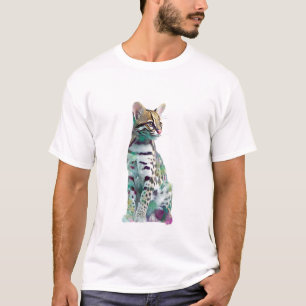 T-shirt Ocelot Vibrant Chat Sauvage Impressionniste Hommes