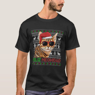 T-shirt Ocicat Cat Feliz Meowidad Funny Christmas