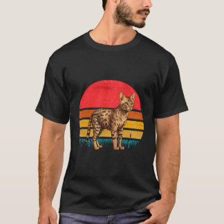 T-shirt Ocicat Chat Coucher de soleil Rétro Design Vintage