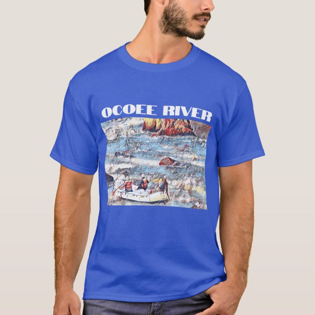 T-shirt Ocoee River Tennessee Peinture de rafting en eau v (Devant)