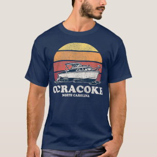 T-shirt Ocracoke NC Vintage Boat les années 70 Retro Boat