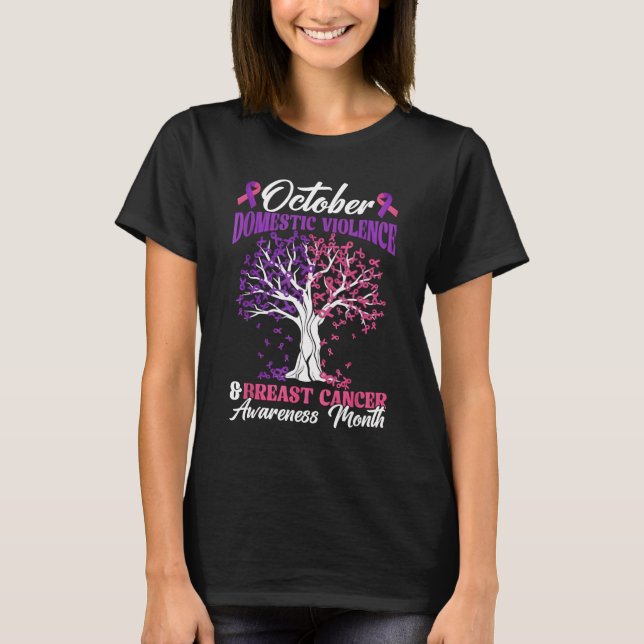 T-shirt October Domestic Violence And Breast Cancer Awaren (Devant)